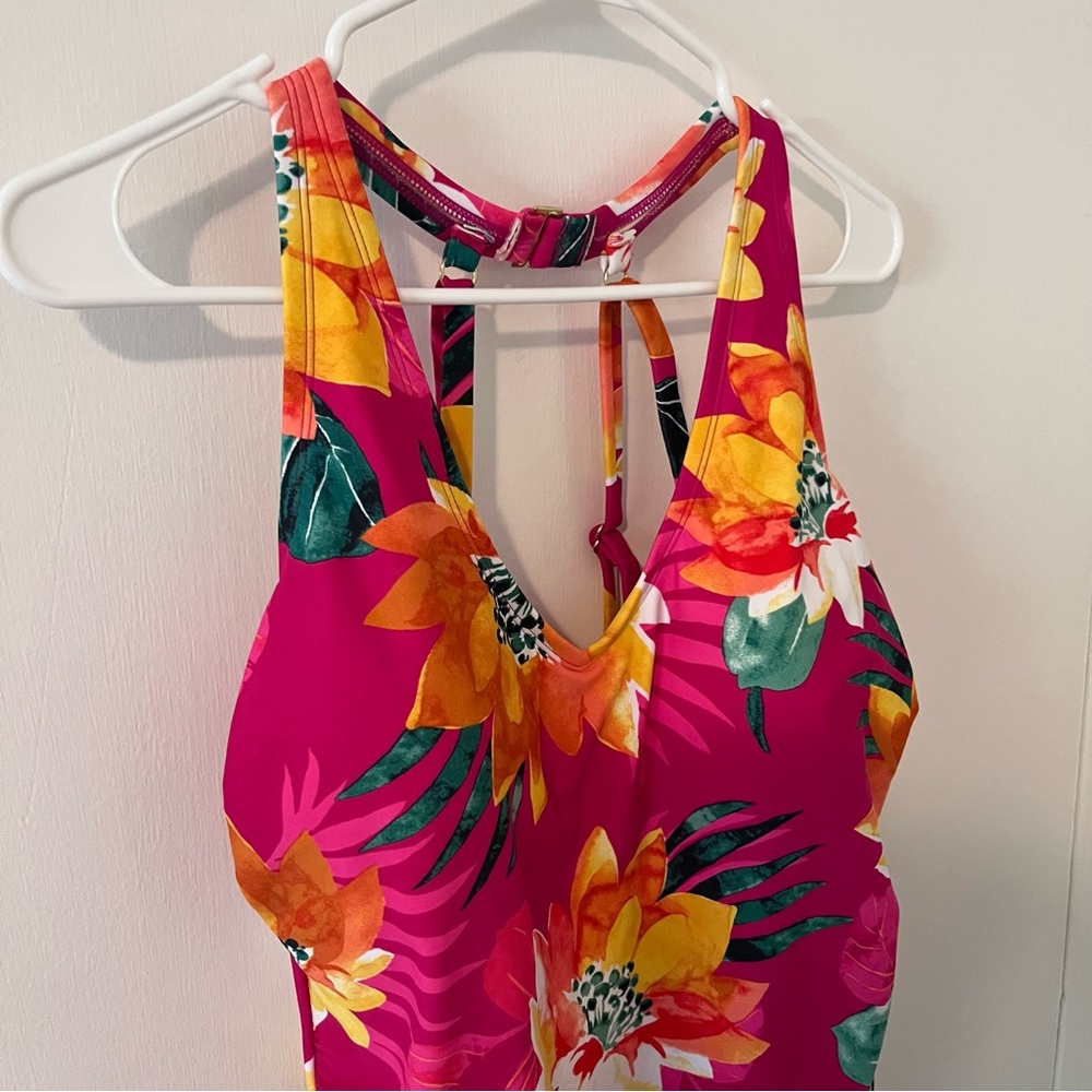 New Kona Sol Tropical Floral One Piece Swimsuit Bathing Suit Women’s 18W Plus - Picture 3 of 9
